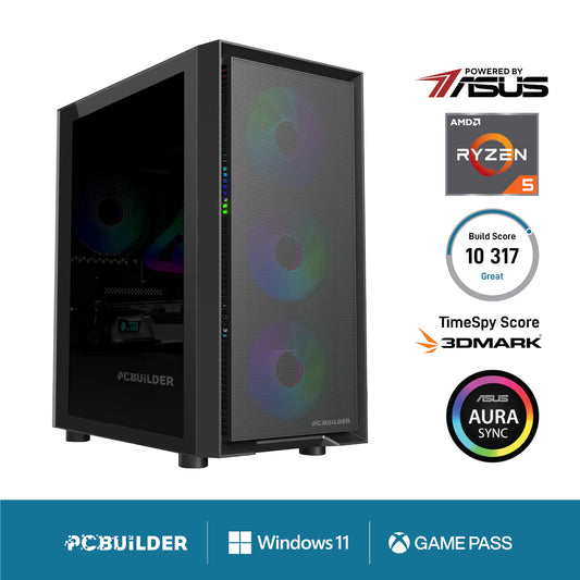 PCBuilder Ryzen 5 5600X PATHFINDER Gaming PC | 16GB DDR4 | 1TB NVMe SSD | RX7600 8GB | Windows 11