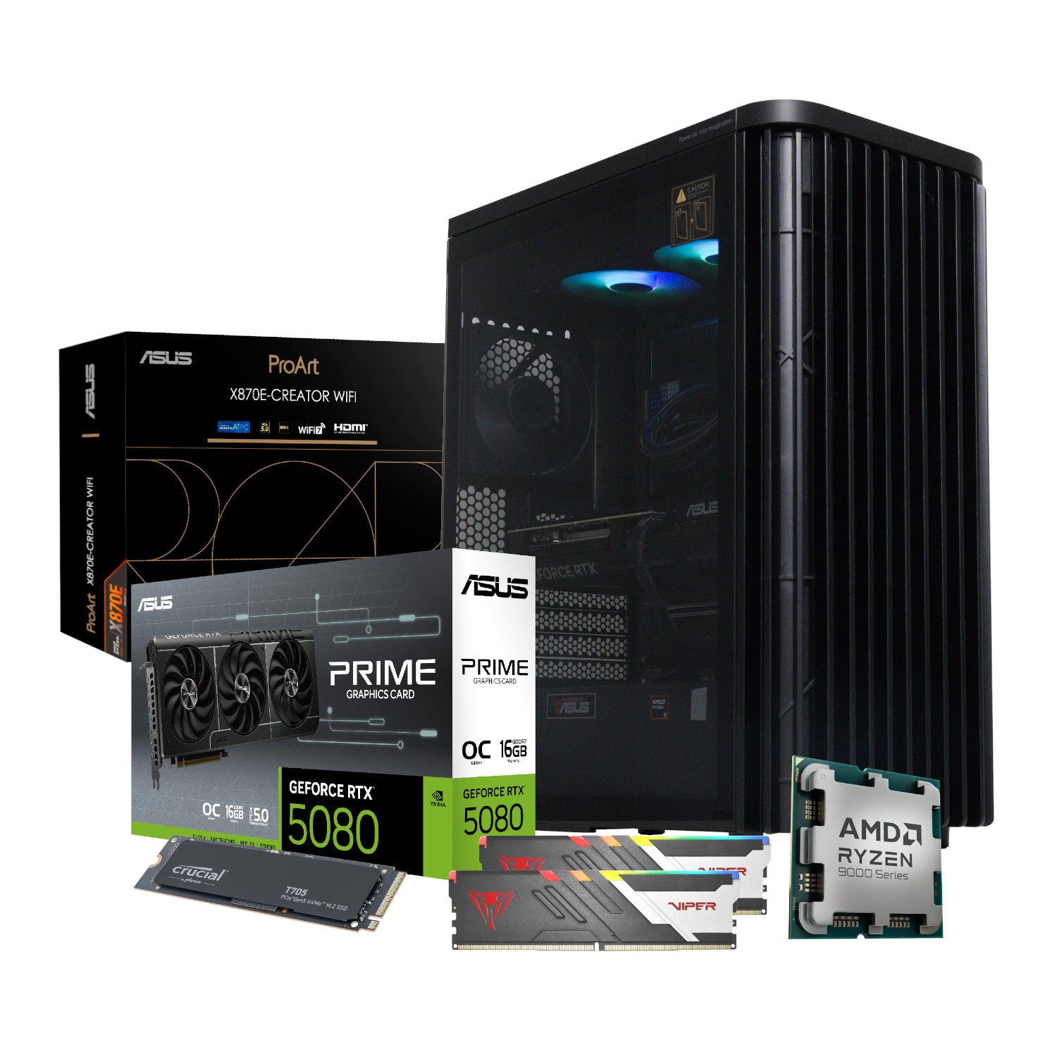 PCBuilder Ryzen 9 9950X REMBRANDT Creator PC | 64GB DDR5 RAM | 2TB NVMe SSD | RTX 5080 16GB | Windows 11