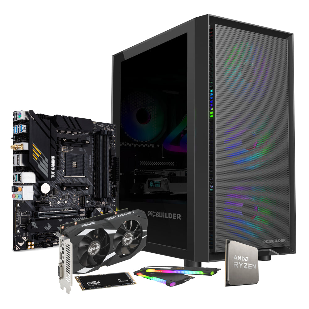 PCBuilder Ryzen 5 5600X SENTINEL Gaming PC | 16GB DDR4 | 1TB NVMe SSD | RTX 3050 6GB | Windows 11