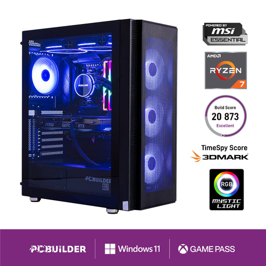 PCBuilder Ryzen 7 9700X TACTICIAN Gaming PC | 32GB DDR5 | RTX 5070 12GB | 2TB NVMe SSD | Win 11 Home