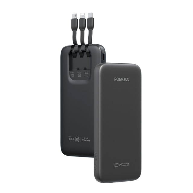 Romoss 10000mAh 15W Power Bank - Black