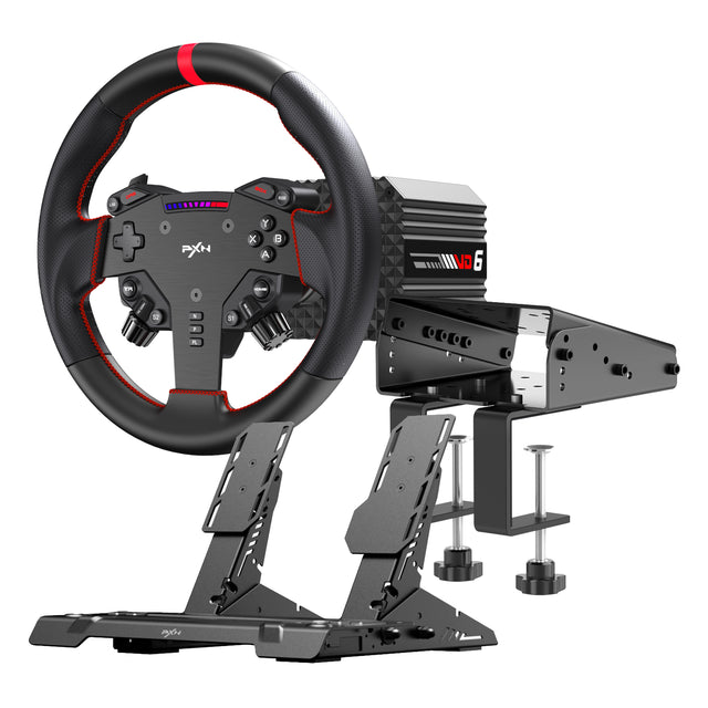 PXN VD6 Direct Drive Sim Racing Wheel | PD-HM Dual Pedal | Z9 Clamp Bundle