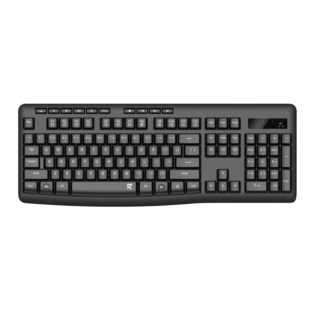 Redragon BK-7367 Full-size Ergonomic Wireless Membrane Office Keyboard - Black
