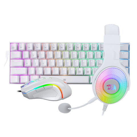 Redragon 3-in-1 Wired Gaming Combo (Keyboard, Mouse and Headset) - White