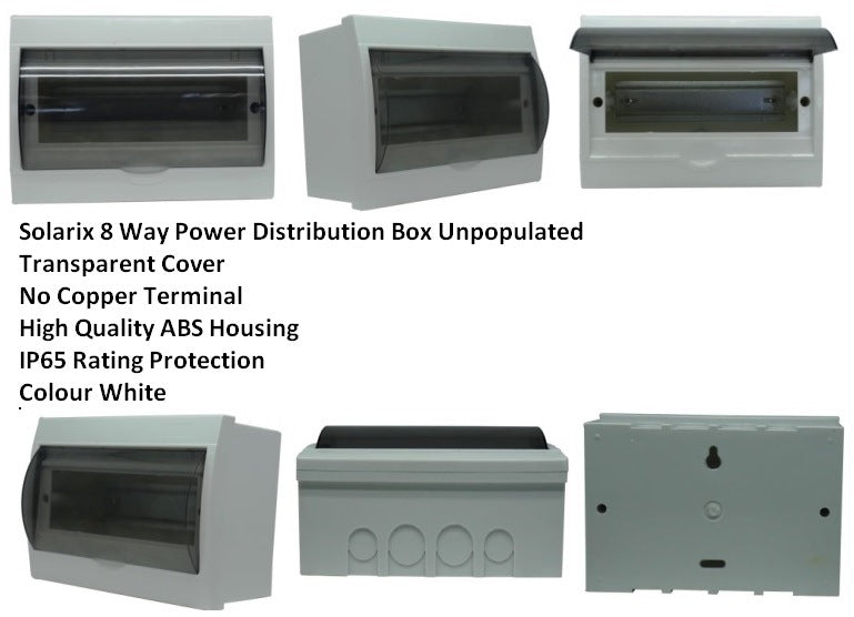 Solarix 8 Way Power Distribution Box Unpopulated - Renewable Power Solutions