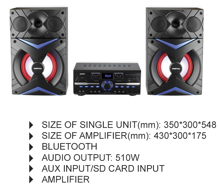 Sinotec SP 101 + AV-100 2.0 Channel HiFi System - Speakers & Audio
