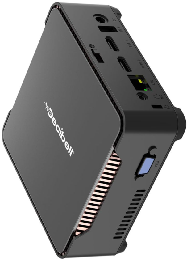 Decibell GK3 Intel N100 Mini Desktop PC with 8GB RAM and 256GB SSD.