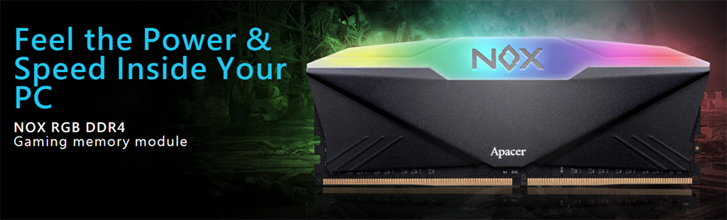 Apacer Nox 8GB RGB DDR4 3200MHz Gaming Memory - Computer Memory