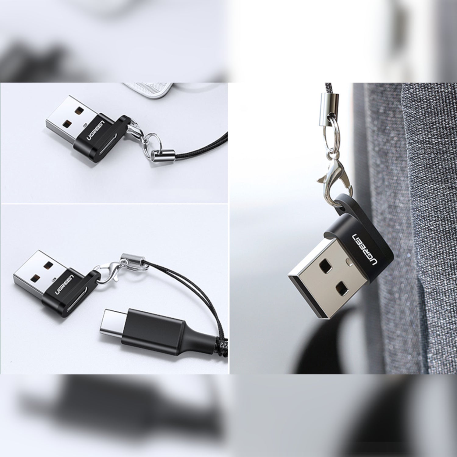 UGREEN USB A Male to USB Type-C Female Adapter (Black)