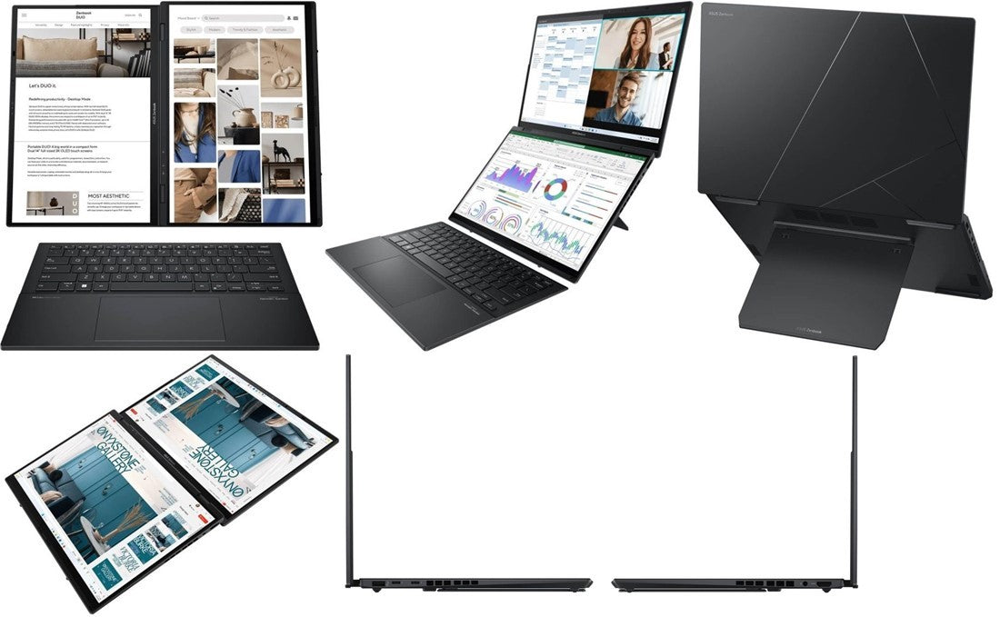 ASUS Zenbook Duo UX8406 with Intel Core Ultra 9, 32GB RAM, 2TB SSD.