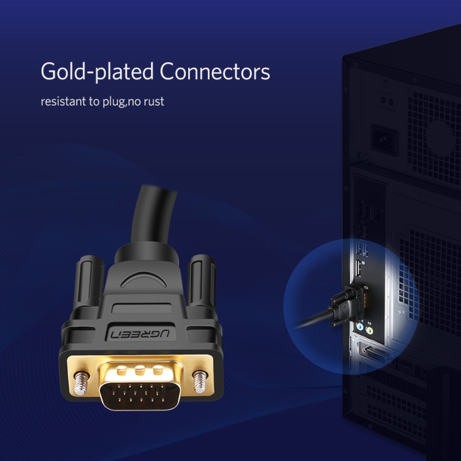UGreen VG101 VGA Male to Male Cable 3M