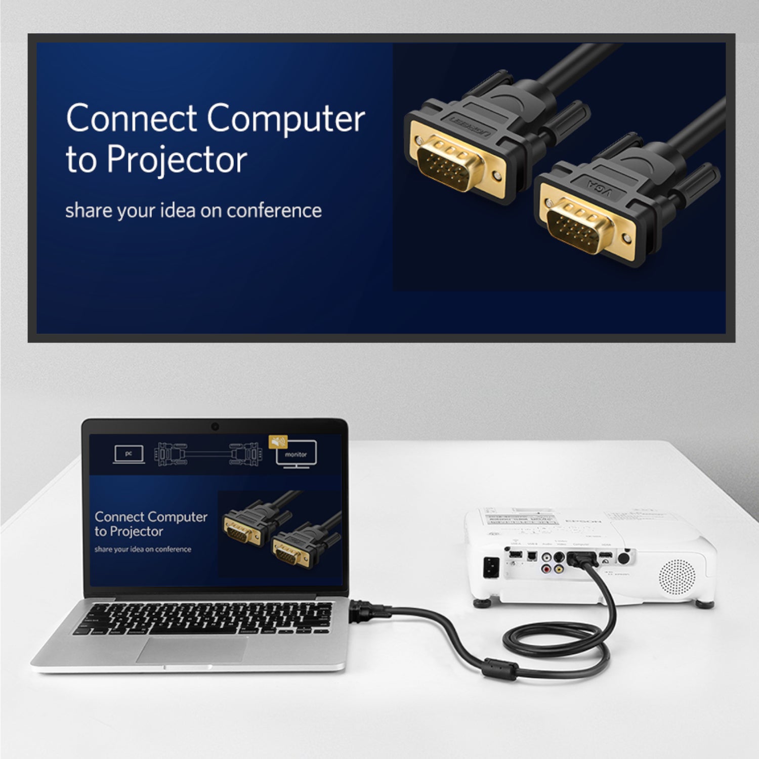 UGreen VG101 VGA Male to Male Cable 3M