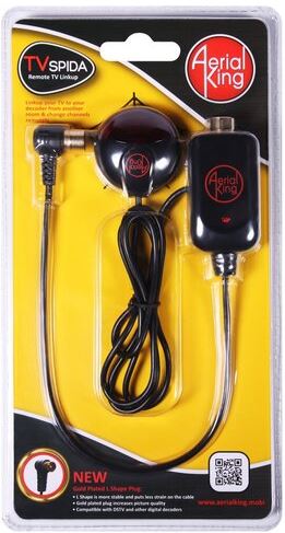 Aerial King Spida remote TV link with a sleek design and included connectors for easy setup