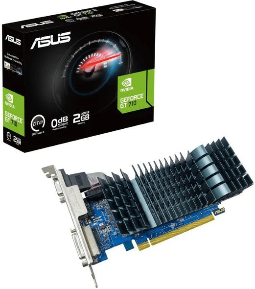 ASUS EVO Silent Nvidia GeForce GT 710 2GB DDR3 Graphics Card - Computer Graphic Cards