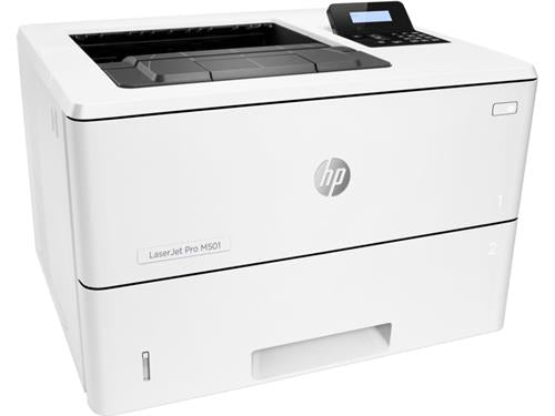 Esquire HP LaserJet Pro M501dn printer white office laser printer with control panel and top output tray