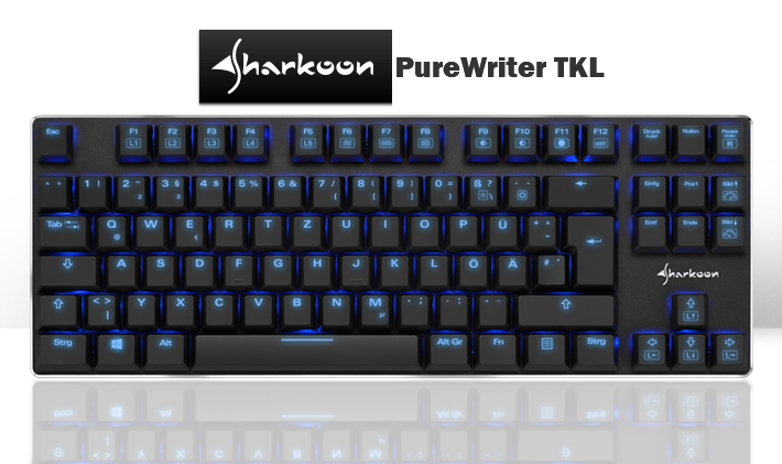 Sharkoon PureWriter TKL Mechanical USB Keyboard - Computer Gaming Hardware