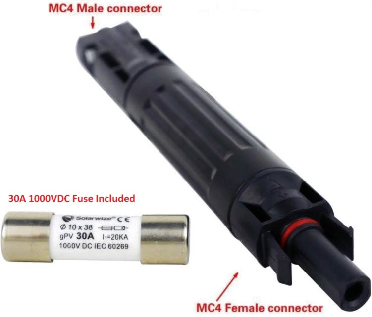 Solarix MC4 PV In Line Fuse Holder Cable - Renewable Power Solutions